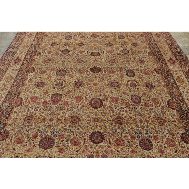 Rug & Kilim Antique 20th Century Persian Kashan Rug With Floral All-Over Vinery - Rug & Kilim For Sale - Image 4 of 9