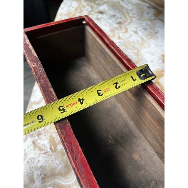 Rustic European Vintage Hand Painted Detailed Wooden Box For Sale - Image 3 of 5