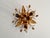 Metal Floral Ceiling Light in Gilded Metal, Italy, 1970s For Sale - Image 7 of 15