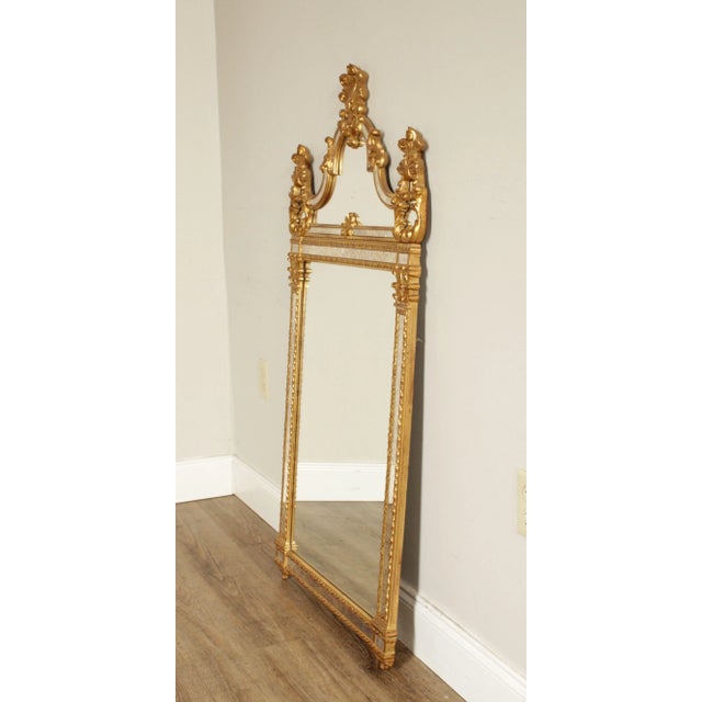 Rococo LaBarge Italian Rococo Style Giltwood Carved Wall Mirror For Sale - Image 3 of 13