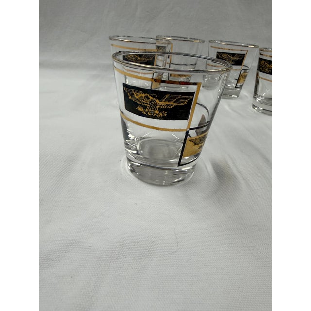Transparent 1960s Golden Eagle Low Ball Glasses Set of 6 For Sale - Image 8 of 8