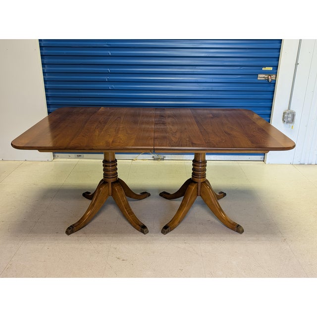 Neoclassical Midcentury L. & j.g. Stickley "Cherry Valley" Duncan Phyfe Dining Table For Sale - Image 3 of 14