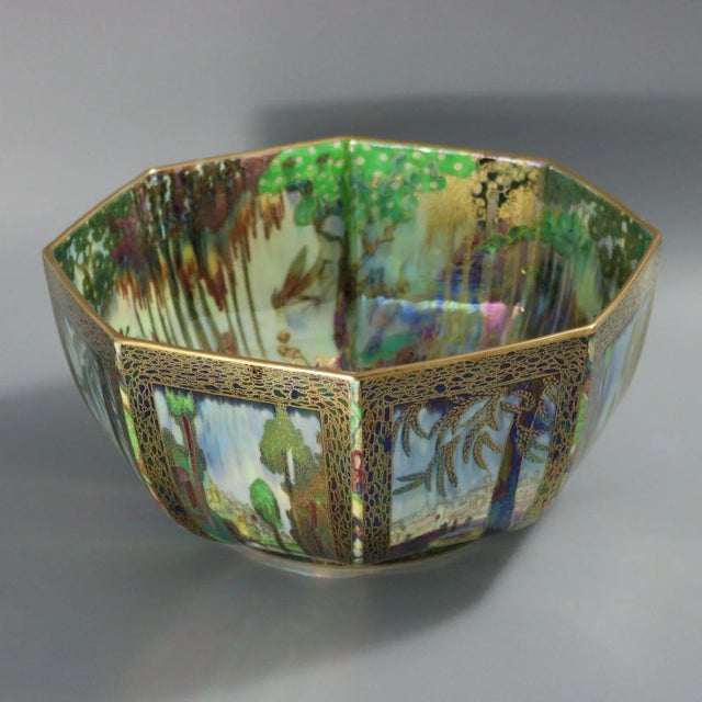 Art Deco Large Wedgwood Fairyland Lustre Octagonal Dana Bowl For Sale - Image 3 of 12