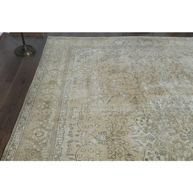 1970s Vintage Persian Handmade Wool Cotton Orange Area Rug For Sale In San Francisco - Image 6 of 11