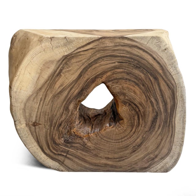 Vintage Organic Monkey Pod Wood Side Table / Console For Sale In Los Angeles - Image 6 of 8