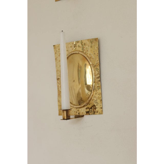 Gold Vintage Swedish Brass Sconces, Set of 2 For Sale - Image 8 of 16
