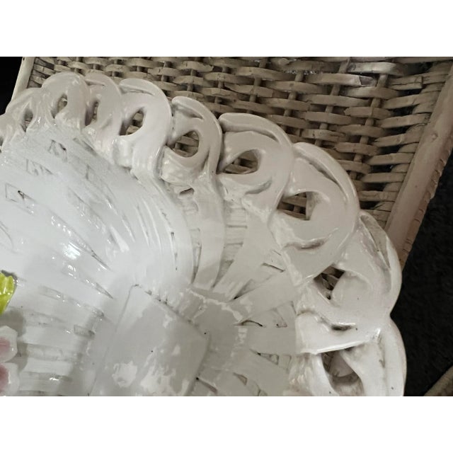 1960s Vintage Capodimonte Flower Basket For Sale - Image 5 of 9