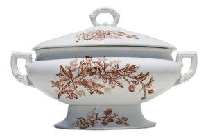 19th Century Large English Transferware Aesthetic Movement Era Tureen
