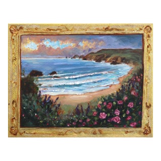 Cove Within - Colorful Oceanscape Still Life Oil Original Artwork by Michaela Jean For Sale