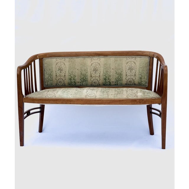 Textile Vienna Secession Bench by Josef Maria Olbrich, Austria, 1900s For Sale - Image 7 of 7