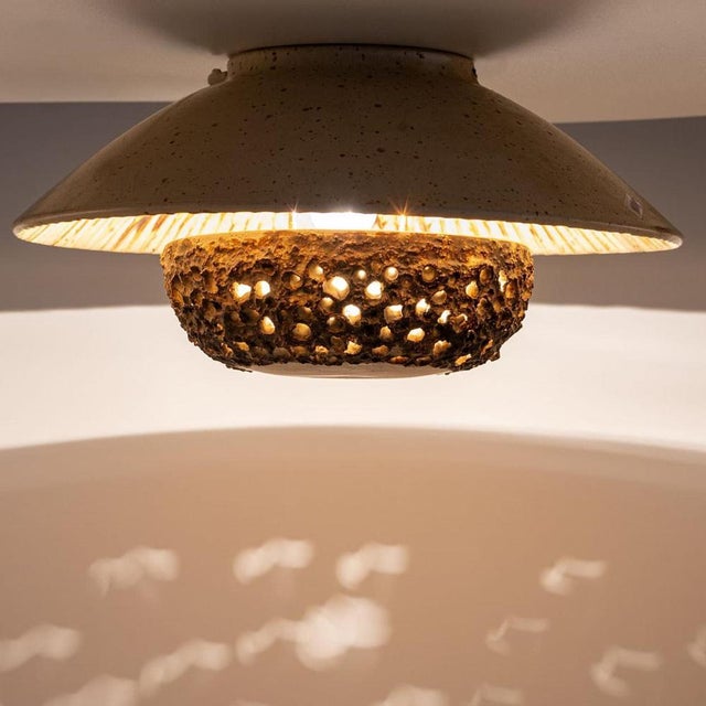 Round Ceramic Wall Light in the style of Axella, Denmark, 1970s For Sale - Image 13 of 16