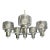 1970s Chrome-and-Glass 5-Light Chandelier Attributed to Gaetano Sciolari for Lightolier For Sale