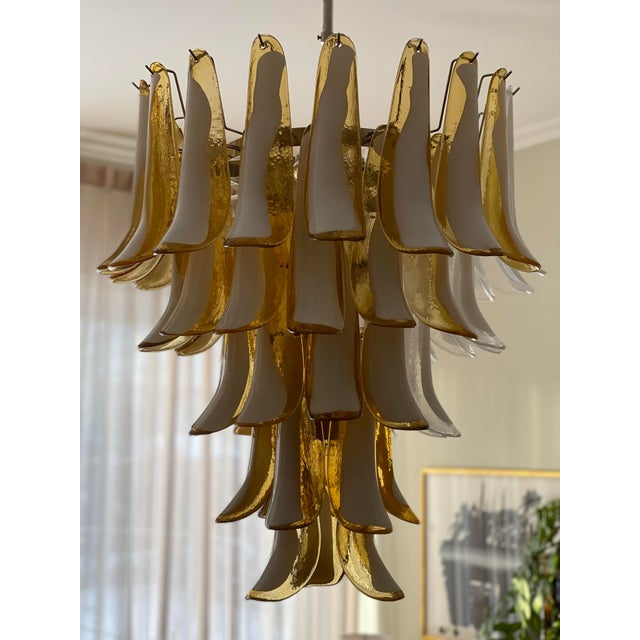 Amber Colored Murano Chandelier For Sale - Image 4 of 8