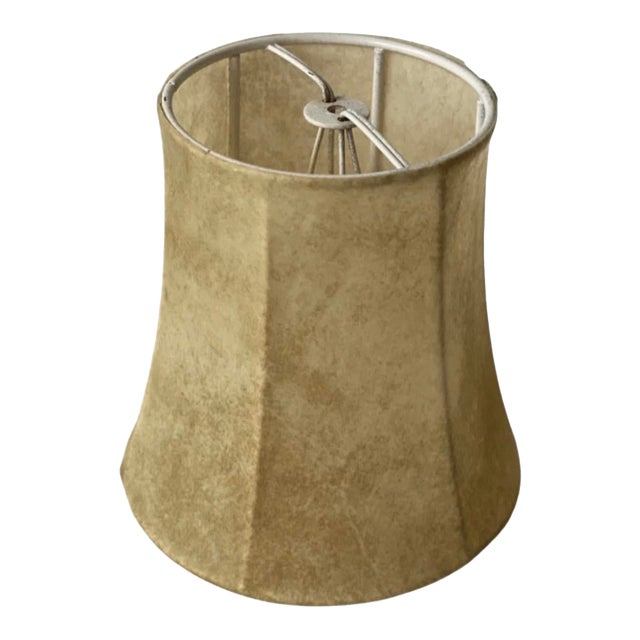 Vintage Hexagonal Bell Leather Mini Lamp Shade For Sale