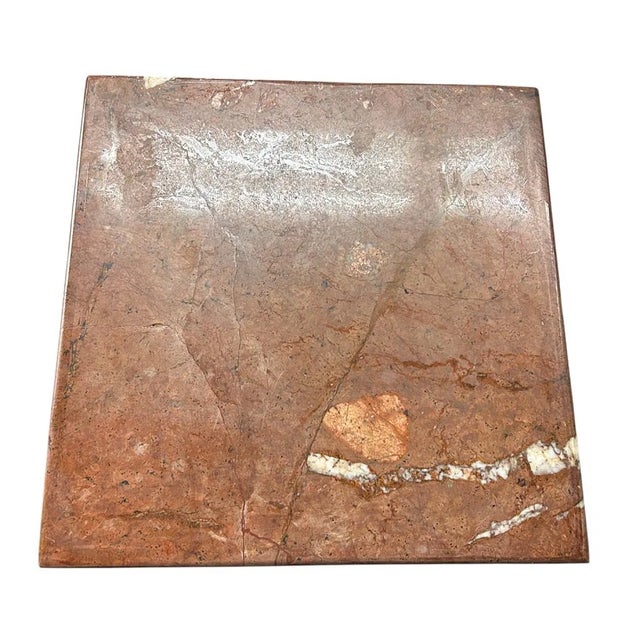 Stone French Red Marble Pedestal – Sculptural Column With Bronze Ascents For Sale - Image 7 of 10