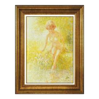 1970s In the Flower Patch, Louis Fabien For Sale