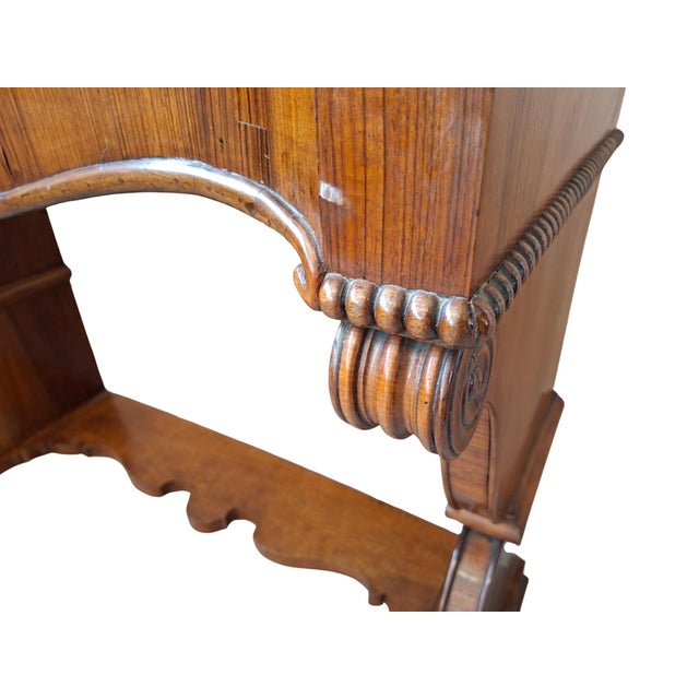 Antique Charles X Console Table in Walnut Feather, 1825 For Sale - Image 4 of 10