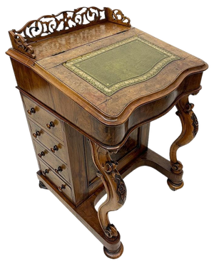 English Walnut Davenport Desk, 19th Century