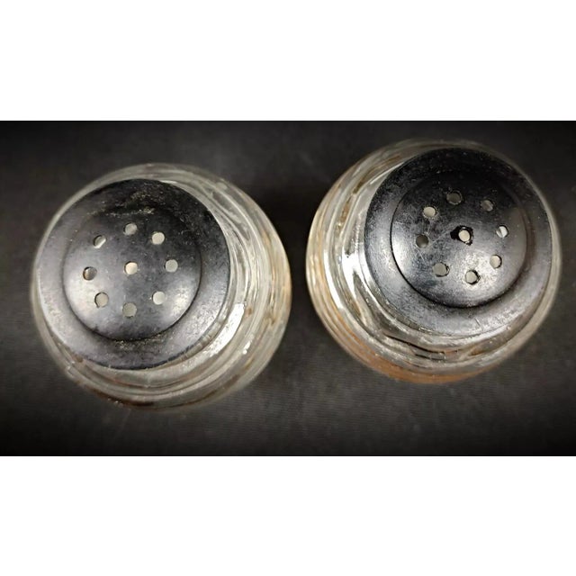 Vintage Glass and Faience Condiment Set With Floral "China" Design- 5 Pieces For Sale - Image 11 of 12