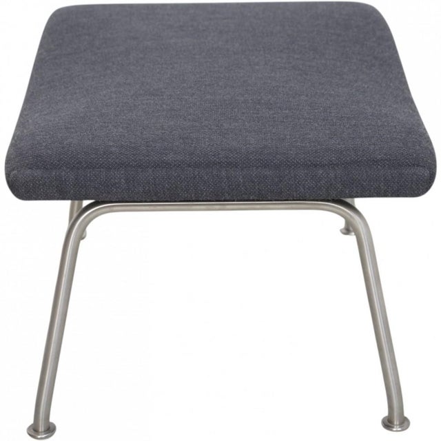 Set of Wingchair with Ottoman in Grey Fabric by Hans Wegner, 2019 For Sale - Image 17 of 18