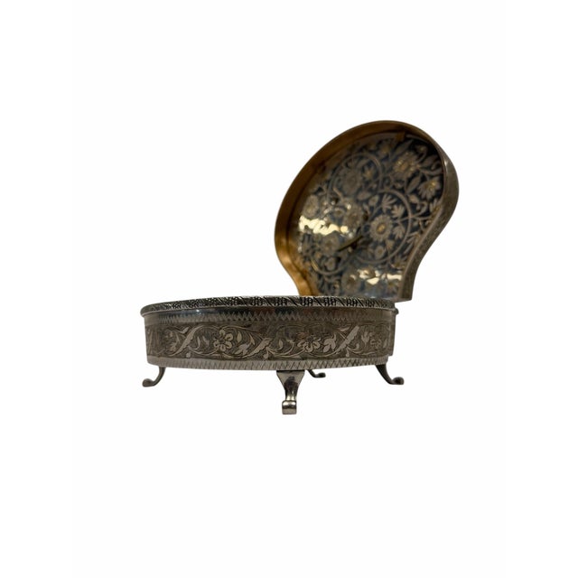 1950s Hand-Tooled Fred Zimbalist Nickel Silver Musical Shell Jewelry Box For Sale - Image 4 of 7