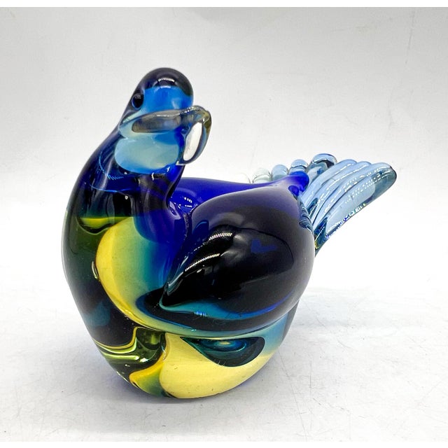 値引 20th Century Somerso Murano Glass Bird- Blue and Yellow 140cm～