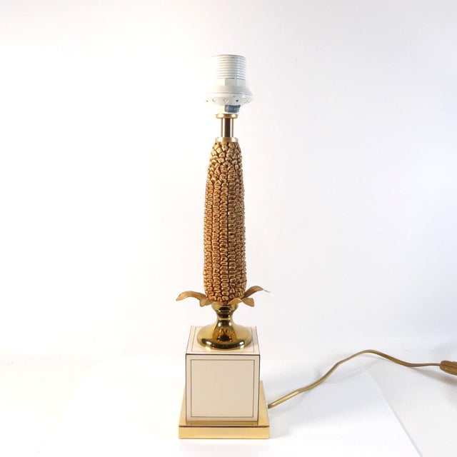 Le Dauphin "Maizieres" Table Lamp Corncob Lamp in Hollywood Regency Style High-quality craftsmanship 10 x 10 cm base with...