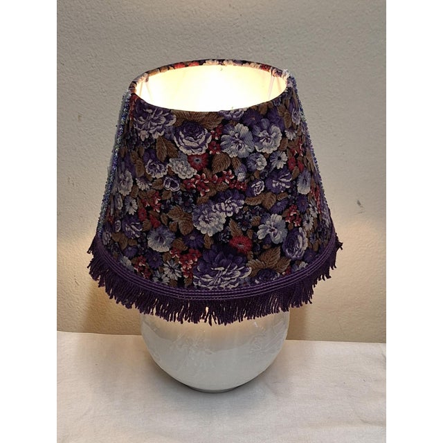 Mid-Century Modern Mid-Century German Table Lamp with Porcelain Base from Alboth & Kaiser and Fabric Shade from Lamplove, 1950s For Sale - Image 3 of 10