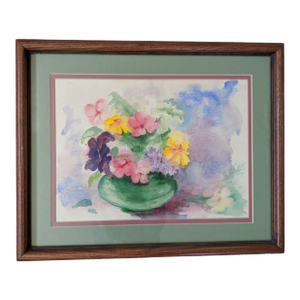 Vintage Original Still Life Botanical Watercolor Signed