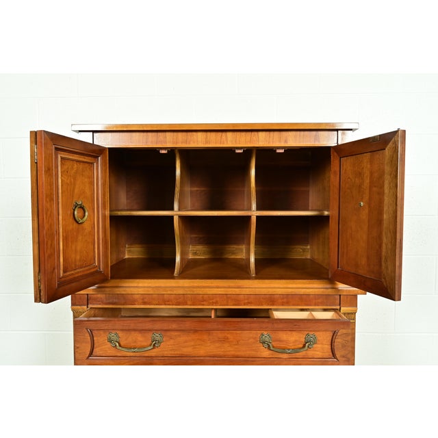 Wood Thomasville French Regency Louis XVI Carved Fruitwood Gentleman's Chest, Circa 1960s For Sale - Image 7 of 16