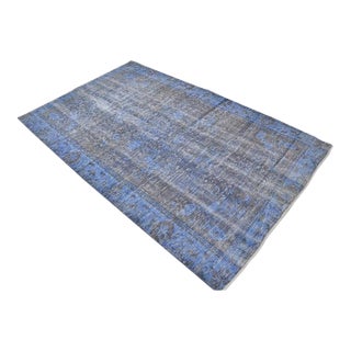 Blue Vintage Anatolian Wool Carpet For Sale