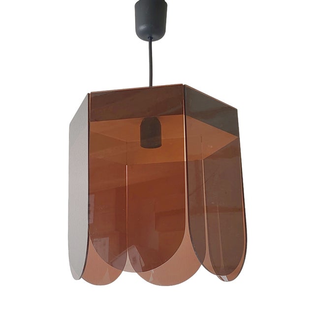 Space Age Pendant Light in Acrylic Glass & Steel, 1960s For Sale