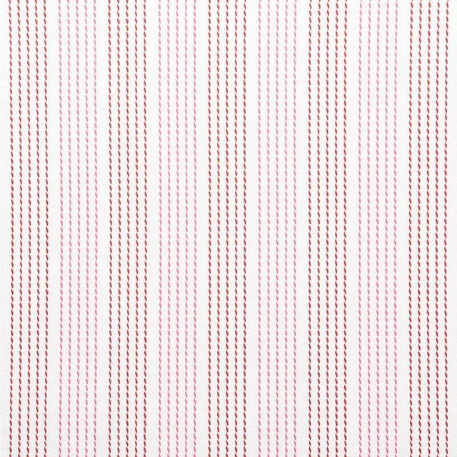 Sample - Schumacher Running Stitch Fabric in Red & Pink For Sale