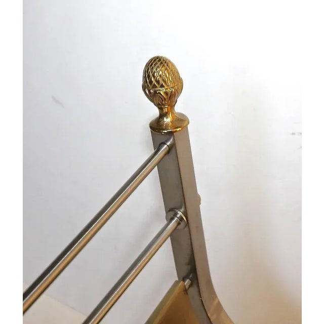 1970s 1970s Italian Steel Brass Rams Head Magazine Rack For Sale - Image 5 of 11