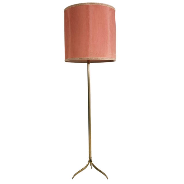 Metal Art Deco Floor Lamp in Gold Plated Brass by Ghidini1849 For Sale - Image 7 of 8