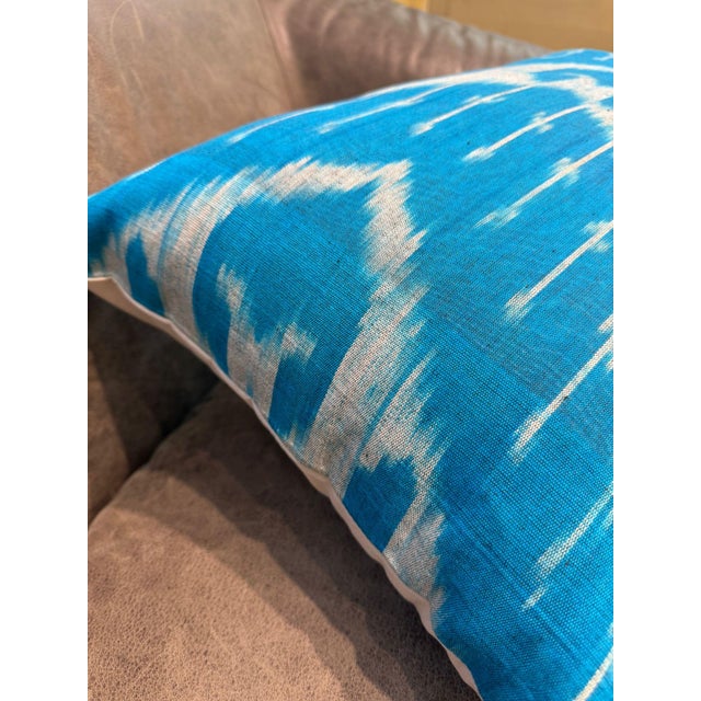1990s Handmade Silk Ikat Lumbar Cushion Cover For Sale In Los Angeles - Image 6 of 9