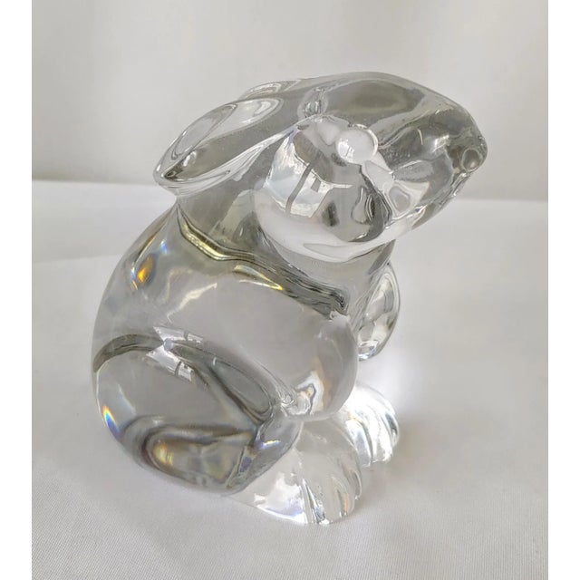 Vintage Baccarat Crystal Seated Rabbit Paperweight | Chairish