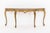 Italian Louis XV Style Giltwood Console, serpentine-form top over cabriole legs, with paper label "Made in Italy"...