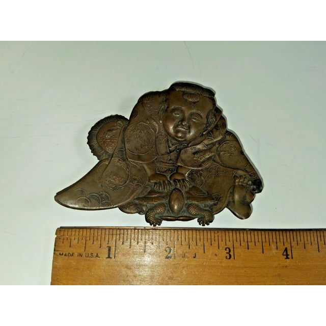 Early 20th Century Rare Antique Japanese Urashima Tarō Bronze Trinket Ring Dish For Sale - Image 5 of 7