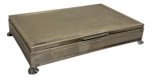 800 Silver Wooden Jewelry Box with Feet, 1982