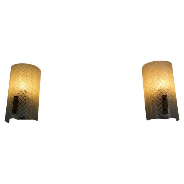 Vintage Glass Wall Lamps, Germany, 1960s, Set of 2 For Sale - Image 9 of 9