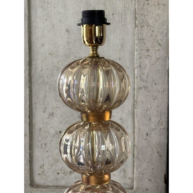Contemporary Modern Murano Opalescent Bubble Lamps - a Pair For Sale - Image 9 of 9