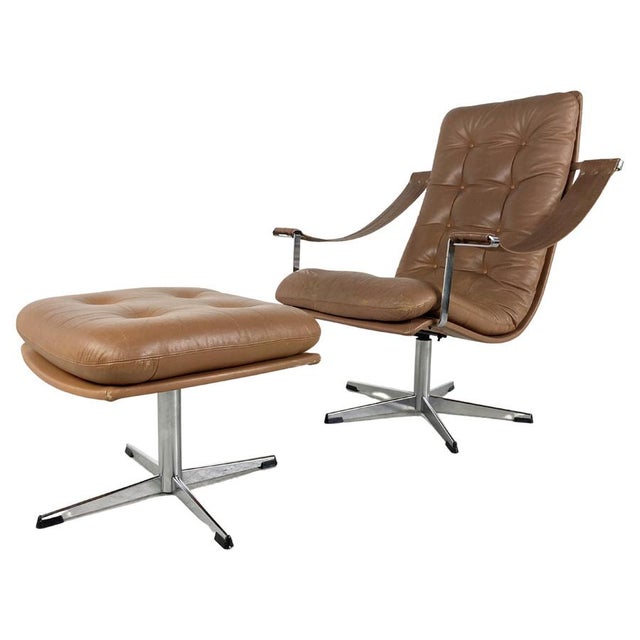 Set of Mid-Century Lounge Chair and Ottoman attributed to Geoffrey Harcourt, 1960s For Sale - Image 17 of 17