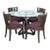 Kreiss Eros Round Glass Dining Set With 4 Wood Chairs For Sale