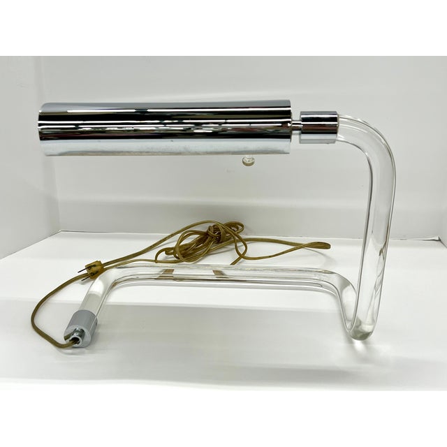 Metal 1960s Mid Century Modern Peter Hamburger Crylicord Desk Lamp for George Kovacs of Knoll International For Sale - Image 7 of 17