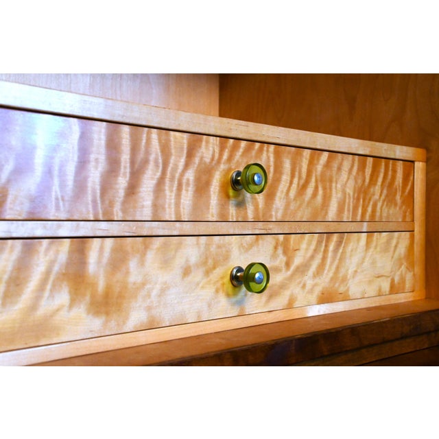 Swedish Grace Flamed Birch and Maccasar Intarsia Cabinet attributed to SMF for Bodafors, 1930s For Sale - Image 9 of 13