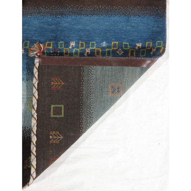 Vintage Hand-Knotted Persian Gabbeh Rug 5'0" X 6'6" For Sale - Image 4 of 4