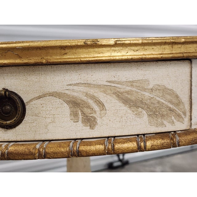 Decorative Florentine Style Handpainted Drum Side Table For Sale - Image 9 of 18