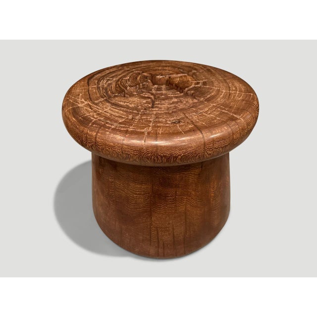 Andrianna Shamaris Teak Wood Side Table or Stool For Sale - Image 9 of 18