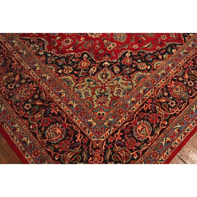 Textile Middle Eastern Hand-Knotted Kashan Rug For Sale - Image 7 of 11